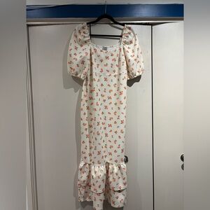 ASOS White Dress with Red Floral Design